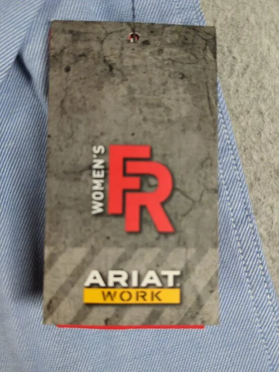 Ariat FR Shirt Women's Large Long Sleeve Flame Resistant Pearl Snap Relaxed Fit - Picture 3 of 10